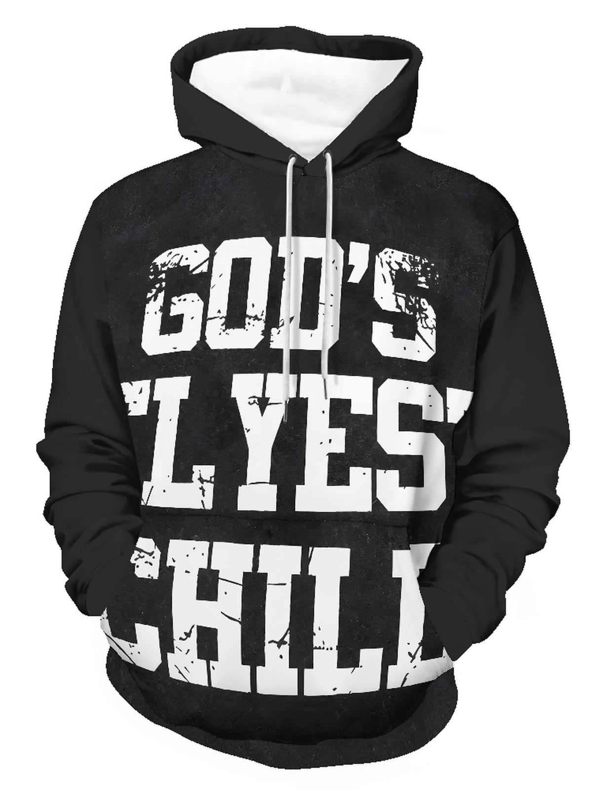 Men's Oversized Vintage Hooded with Distressed Print Hoodie & Kangaroo Pocket - Loose Fit Streetwear Pullover Hoodie Suitable for Fall/Winter, Machine Washable Polyester for Casual Daily Wear and Layering - Mixed colors