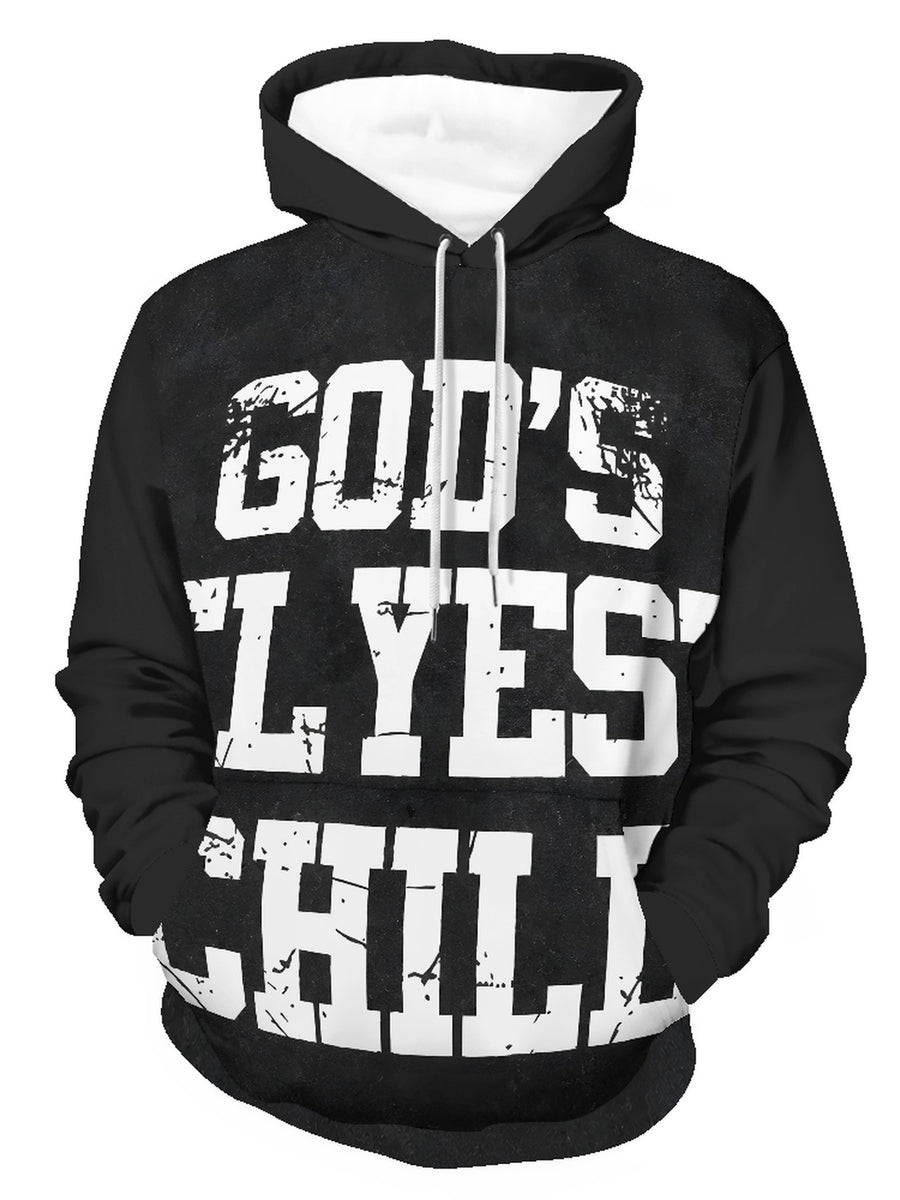 Men's Oversized Vintage Hooded with Distressed Print Hoodie & Kangaroo Pocket - Loose Fit Streetwear Pullover Hoodie Suitable for Fall/Winter, Machine Washable Polyester for Casual Daily Wear and Layering - Mixed colors
