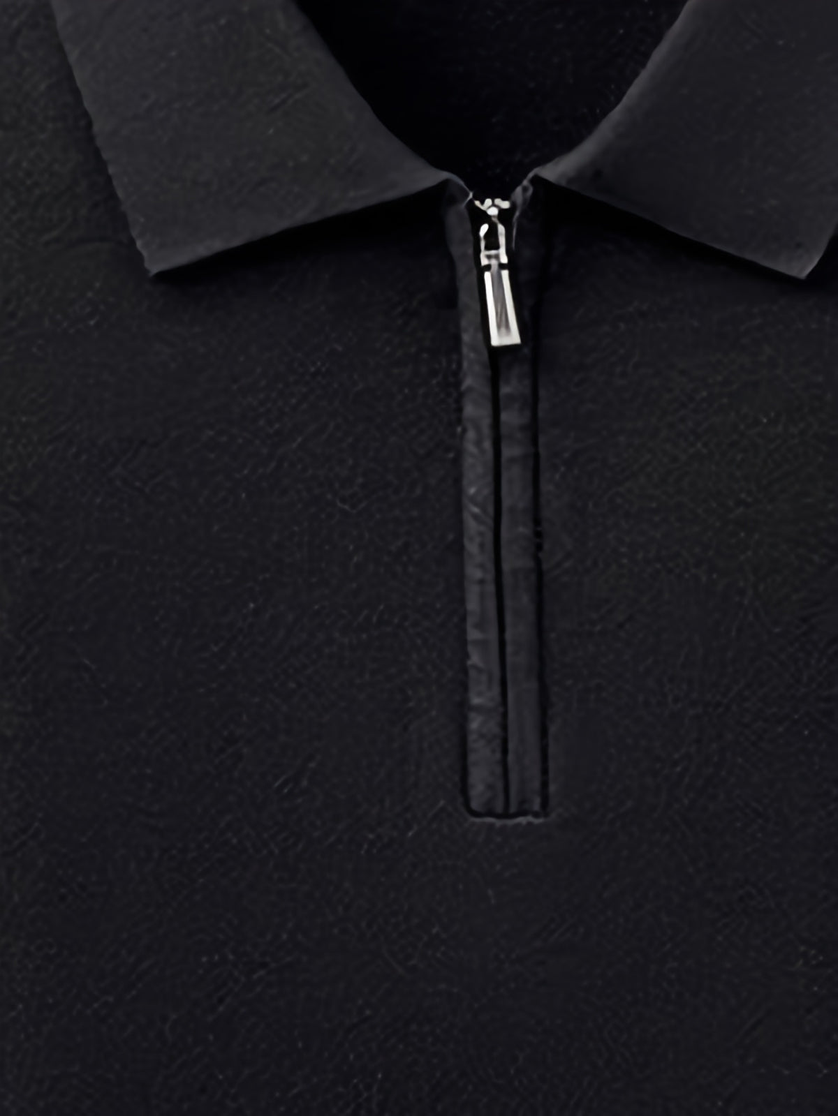 Men's Polo Collar Half-Zip Knit Sweater, Solid Color Minimalist Light Business Knit Pullover, Suitable for Spring, Autumn, and Early Winter, for Commuting and Casual Wear - SINBOS - Black