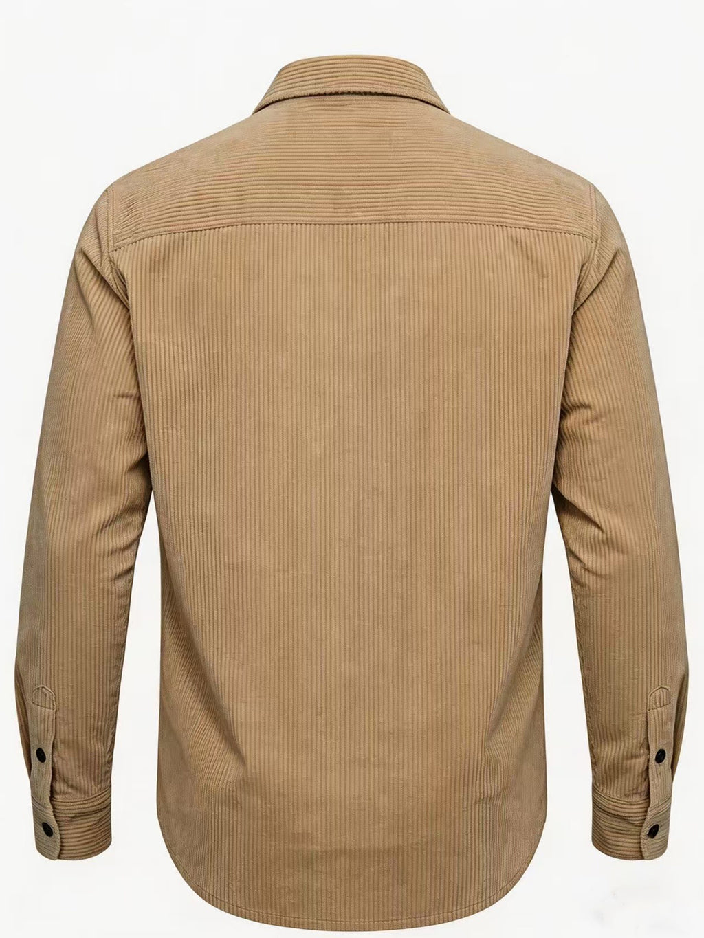 Men'S Fashion Versatile Casual Long-Sleeve Shirt, Multiple Colors Available, Pocket Design Corduroy Top Shirt Jacket - Khaki