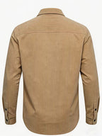 Men'S Fashion Versatile Casual Long-Sleeve Shirt, Multiple Colors Available, Pocket Design Corduroy Top Shirt Jacket - Khaki