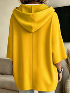 Plus Size - 2pcs Women'S Plus Size Hooded Sweatshirt Set, Elegant Comfortable Easy Solid Color Plus Size Women'S Hoodie - Fashionable And Versatile - Yellow+Green