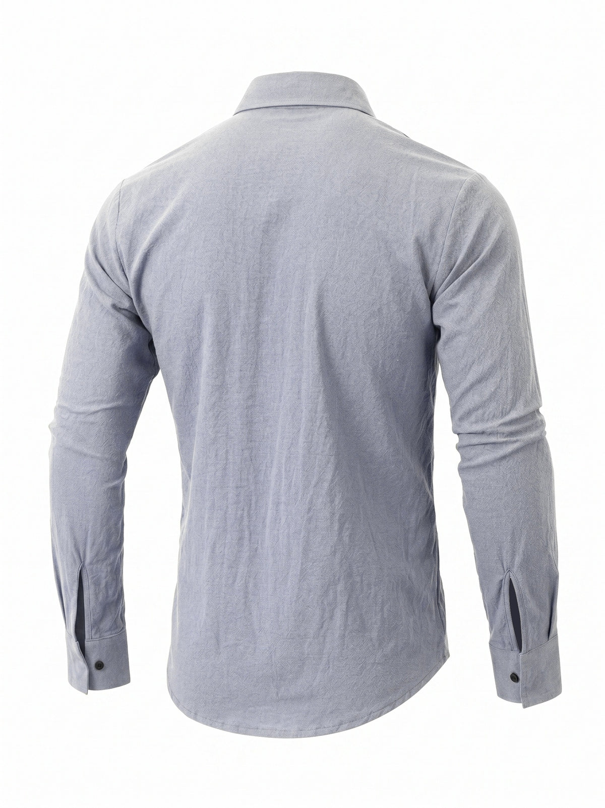 Men's Linen Guayabera Shirt with Lapel Collar & Button Front Panel - Accordion Pleat Chest Texture, Long Sleeve Button-Front Closure Suitable for Beach, Casual, -Casual Wear, Year-Round Versatile Formal & Everyday Button-Up Shirt - Light Grey