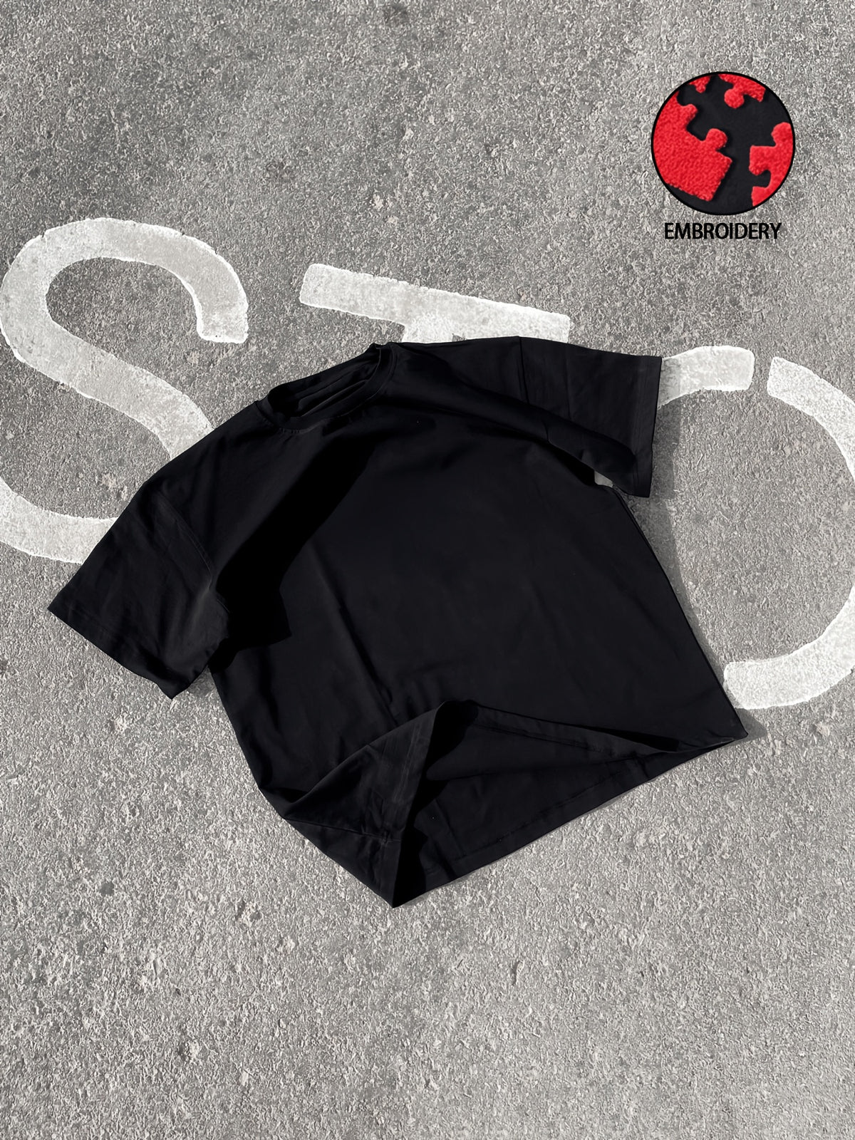 2026 Men'S Spring/Summer Letter Pattern Terry Cloth Embroidery Loose Crew Neck Short Sleeve T-Shirt, Casual Hip Hop Street Style, Unisex Loose Top, Multiple Colors Available, Couple Style - Black-0591