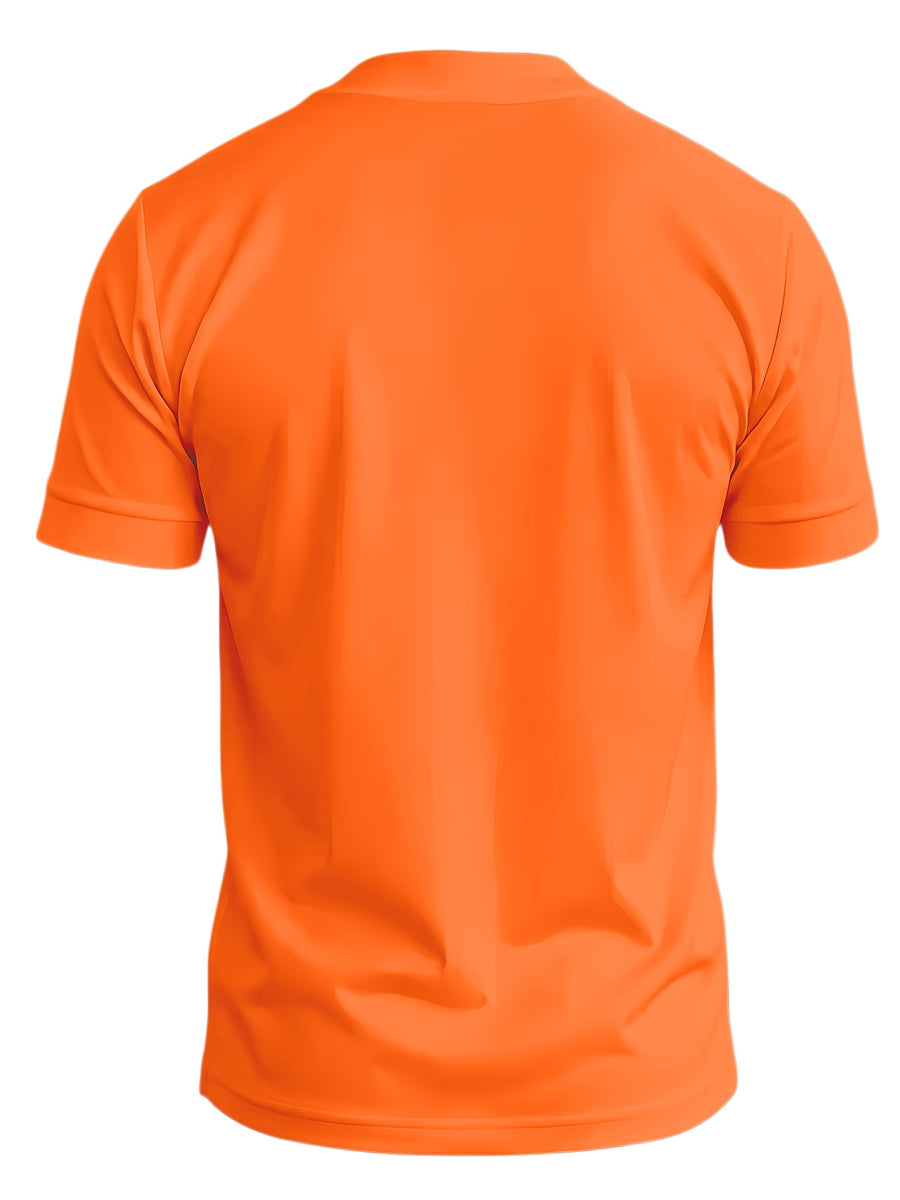 A 2026 New Style Men'S Summer Casual Sports V-Neck T-Shirt, Featuring a Street Fashion V-Neck Design, a Lightweight And Breathable Training Shirt for Exercise And Fitness, Suitable As a Base Layer for Daily Wear - Tangerine