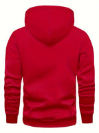 New Arrival: Men'S Hooded Sweatshirt with Geometric Print And Wrinkle-Resistant Fabric - Perfect for Casual Outings And Active Days! - Red 1