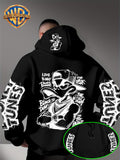 Dark Duffy Duck Pattern Print - Men'S Fashion Hoodie Sweatshirt, Trendy Sleeve Print Design, Suitable for Multi-Style Daily Wear Pullover, Soft And Delicate Touch, Helping You Be Comfortable And Stylish, Easily Mastered for Campus, Commuting - Black