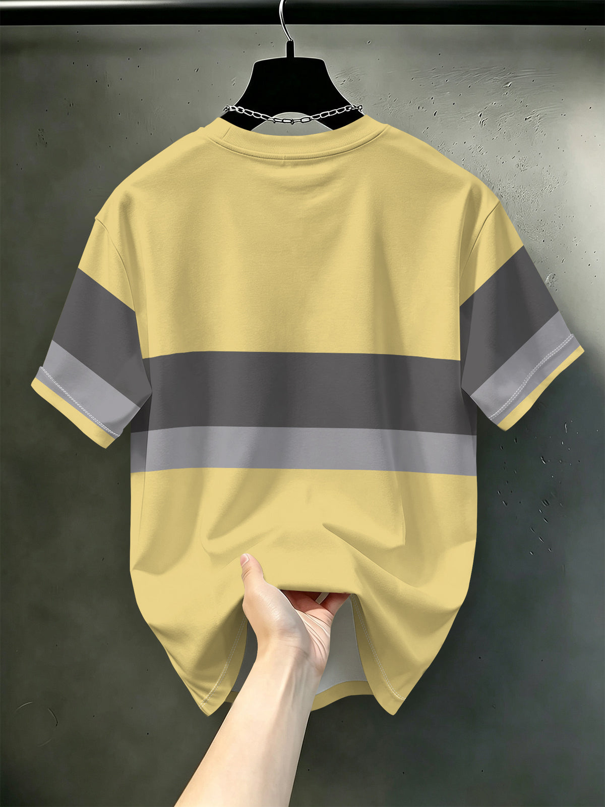 [Printed Design – Not Textured] New Men's Short-Sleeve T-Shirt, Heavyweight Vintage Style Top, Loose Fit, Casual, Breathable, Versatile, Crew Neck, Half-Sleeve, Comfortable, Skin-Friendly, Breathable, Wear-Resistant, for Commuting, Daily Outings - Mixed Color 3
