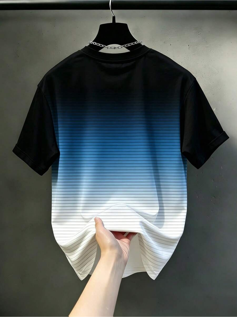 Men's Summer Fashion Casual Sporty Top with Unique Print Design - Multicolor 7