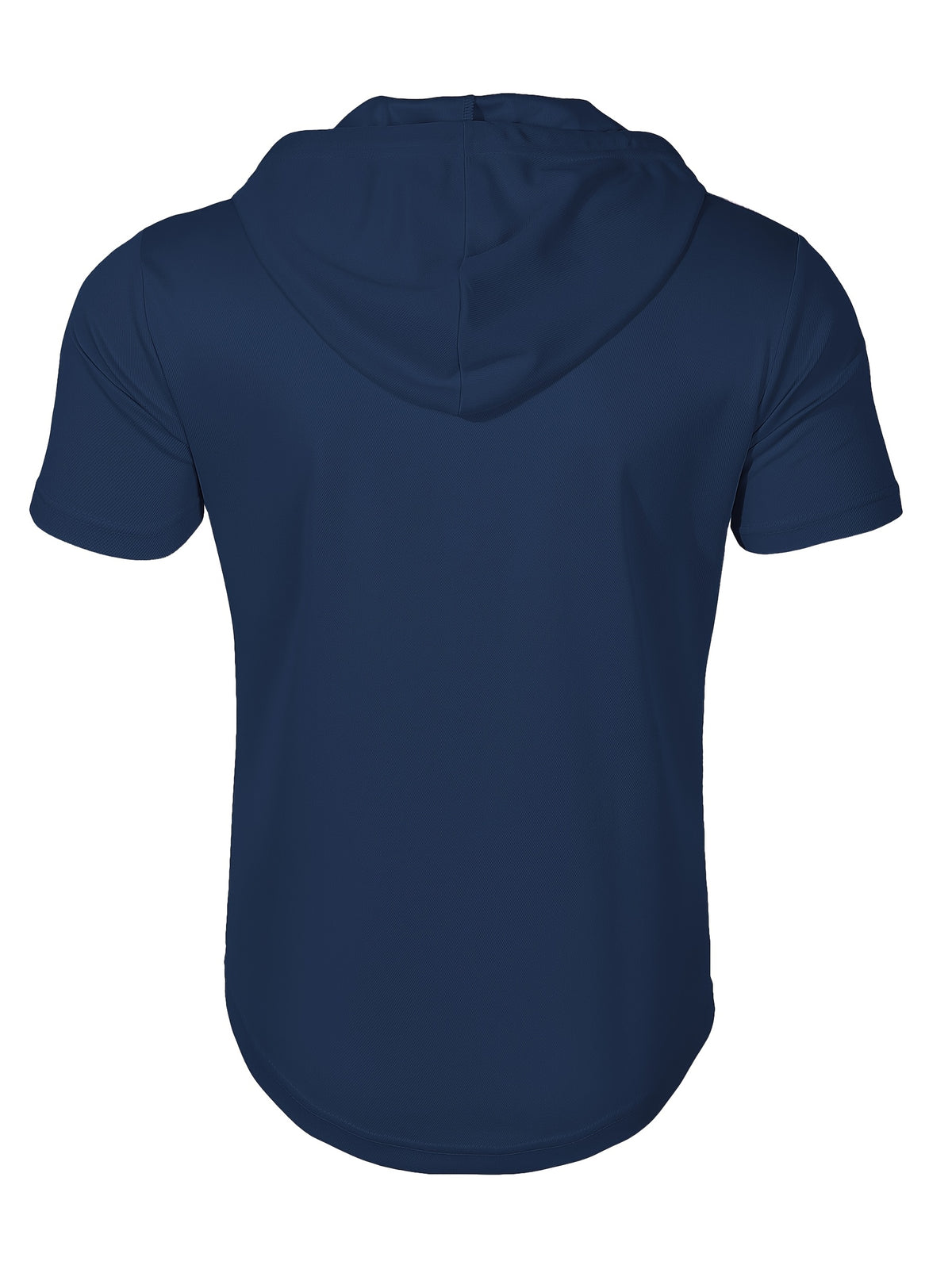 1 Men's Casual Henley Shirt, Men's Sportswear Fitness Hooded Short-Sleeve T-Shirt, Summer Hooded Sports Top T-Shirt - Navy Color