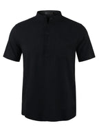 Men's Casual Shirt, Summer Short Sleeve, Lightweight and Breathable, Simple and Stylish, Versatile Casual Shirt - Space Black