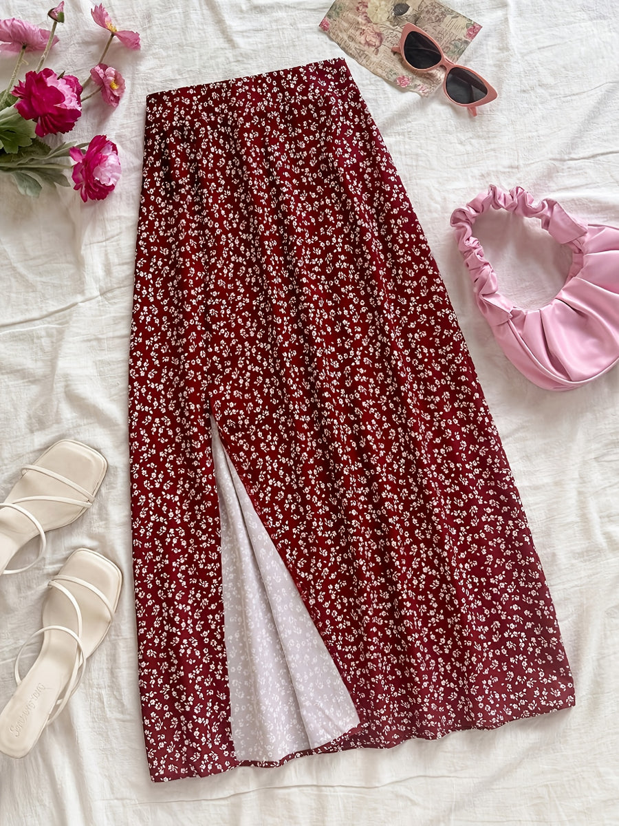 Item No.: ZD1127244 Spring/Summer Women's Simple, Fashionable, Casual, and Versatile Skirt - Brick Red