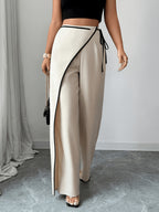 Women's Fashionable Casual Elegant Work Pants for All Seasons - Apricot