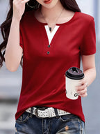 Ladies Casual Fashion Two-Piece Top - Red