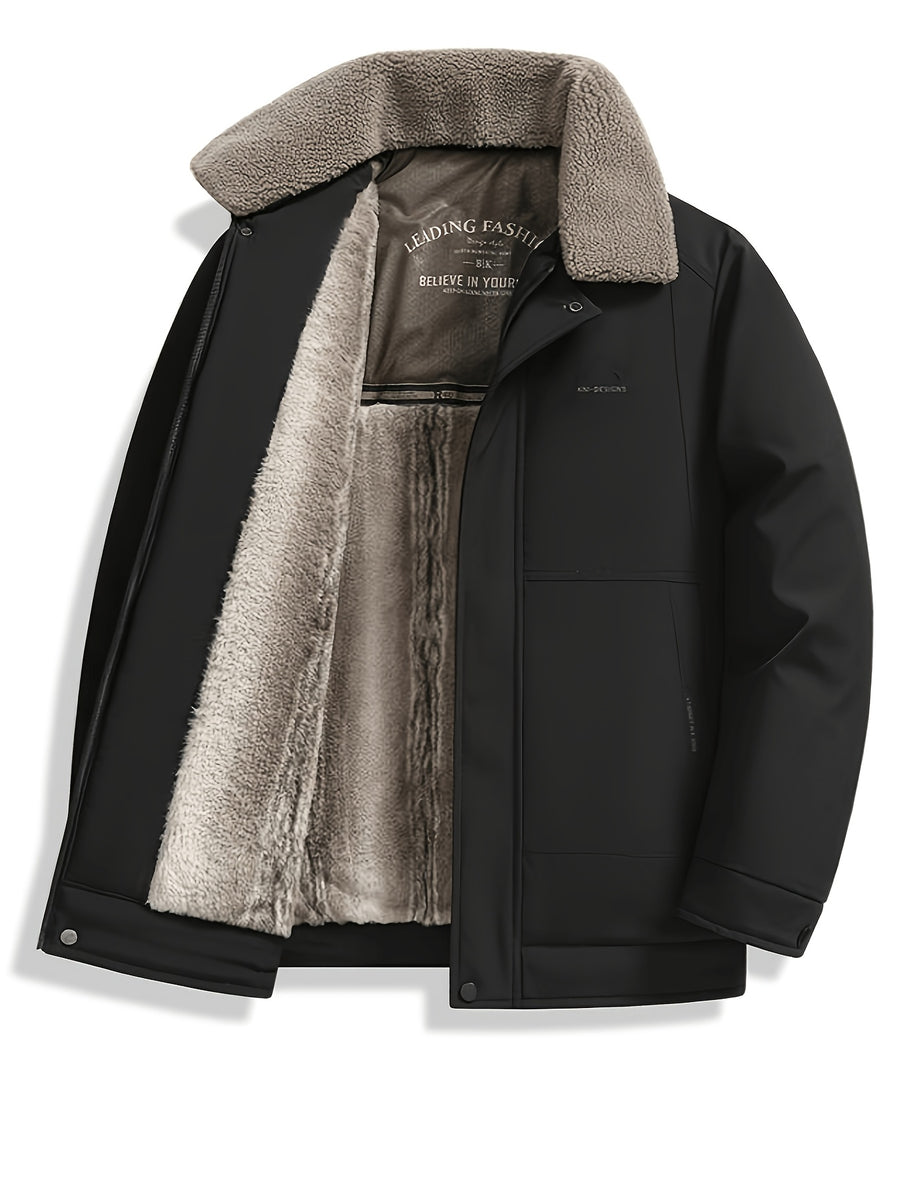 2026 New Jacket, Men'S Coat, Winter Outdoor Travel, Suitable for Snow Travel, Outdoor Leisure, Casual All-Match, Loose Lapel, Puffy And Warm, Casual Warm Clothing, Warm Jacket, Casual Fashion Coat - Black