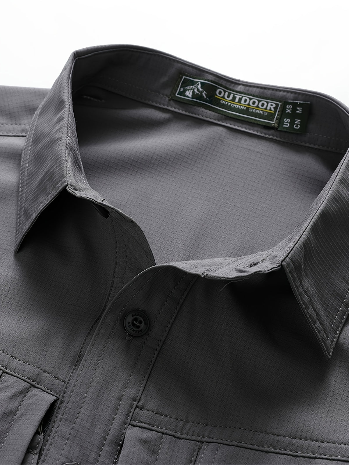 Outdoor Multi-pocket Functional Combat Quick-drying Shirt Casual Quick-drying Sports Shirt Thin Style with Four Chest Pockets and Armpit Ventilation Holes, Hunting - Dark Gray