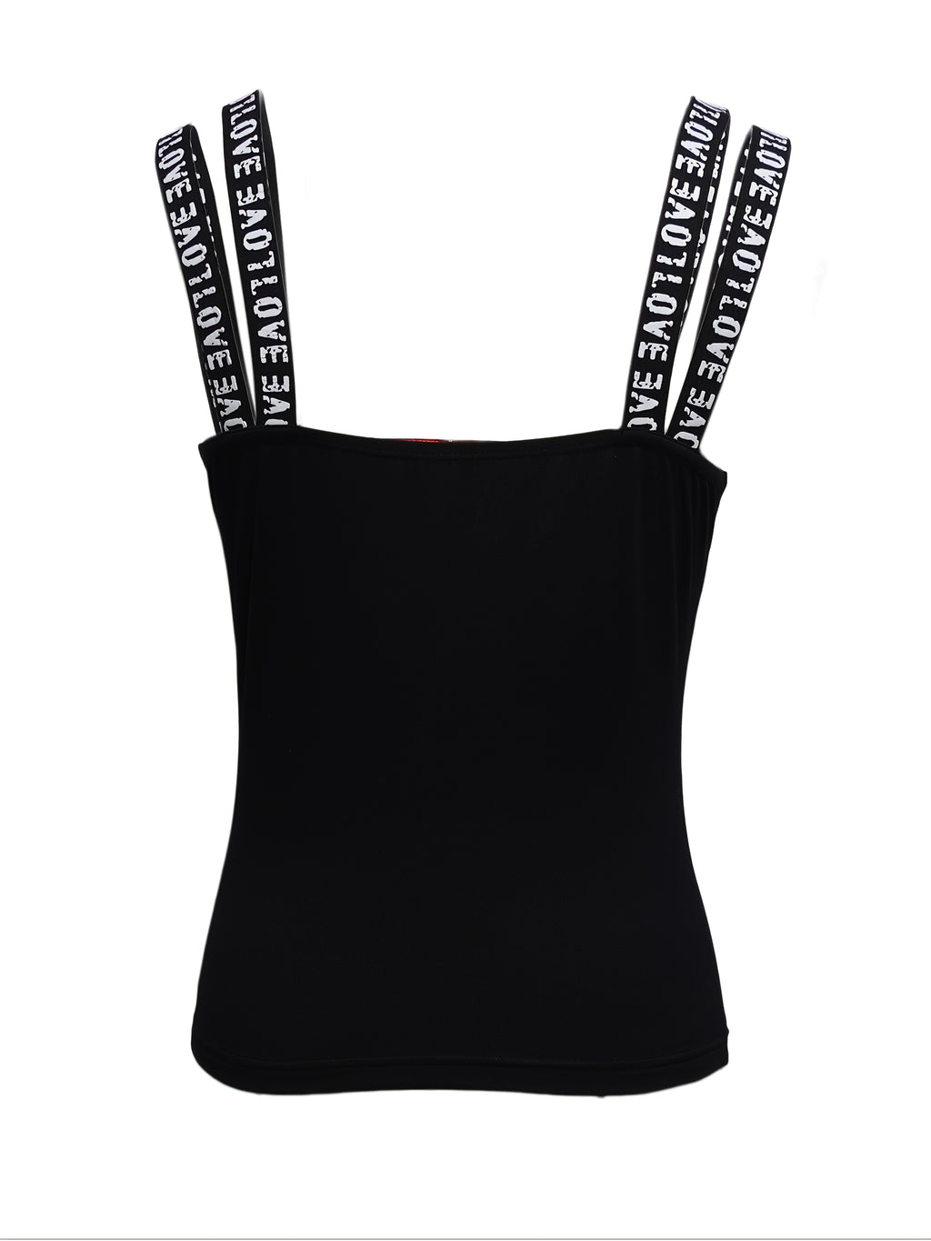 Spring and summer Women's new vest, sexy and elegant, versatile halter top, trendy and versatile letter print vest, a must-have gift for shopping festivals and Christmas parties - Black