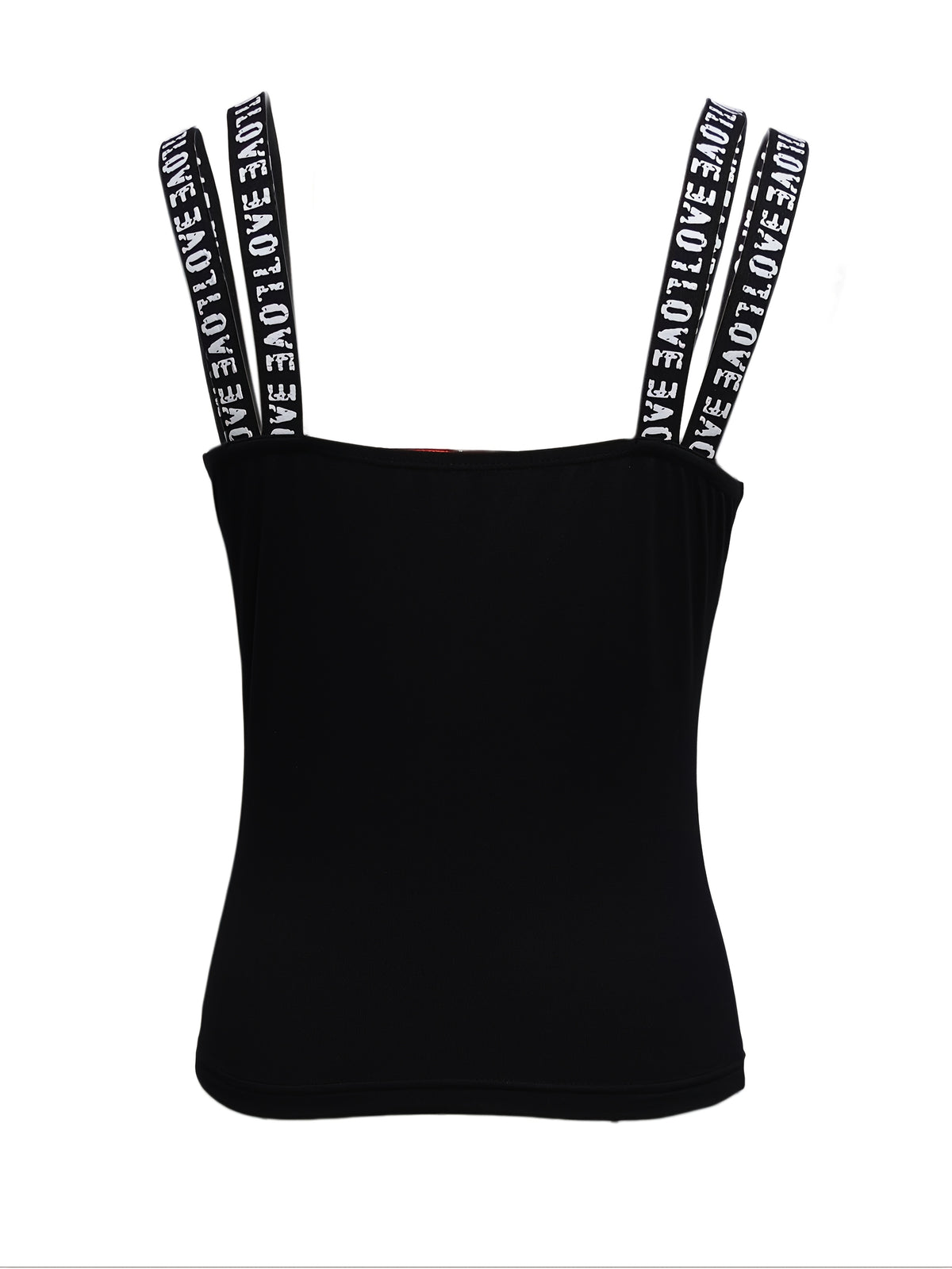 Spring and summer Women's new vest, sexy and elegant, versatile halter top, trendy and versatile letter print vest, a must-have gift for shopping festivals and Christmas parties - Black