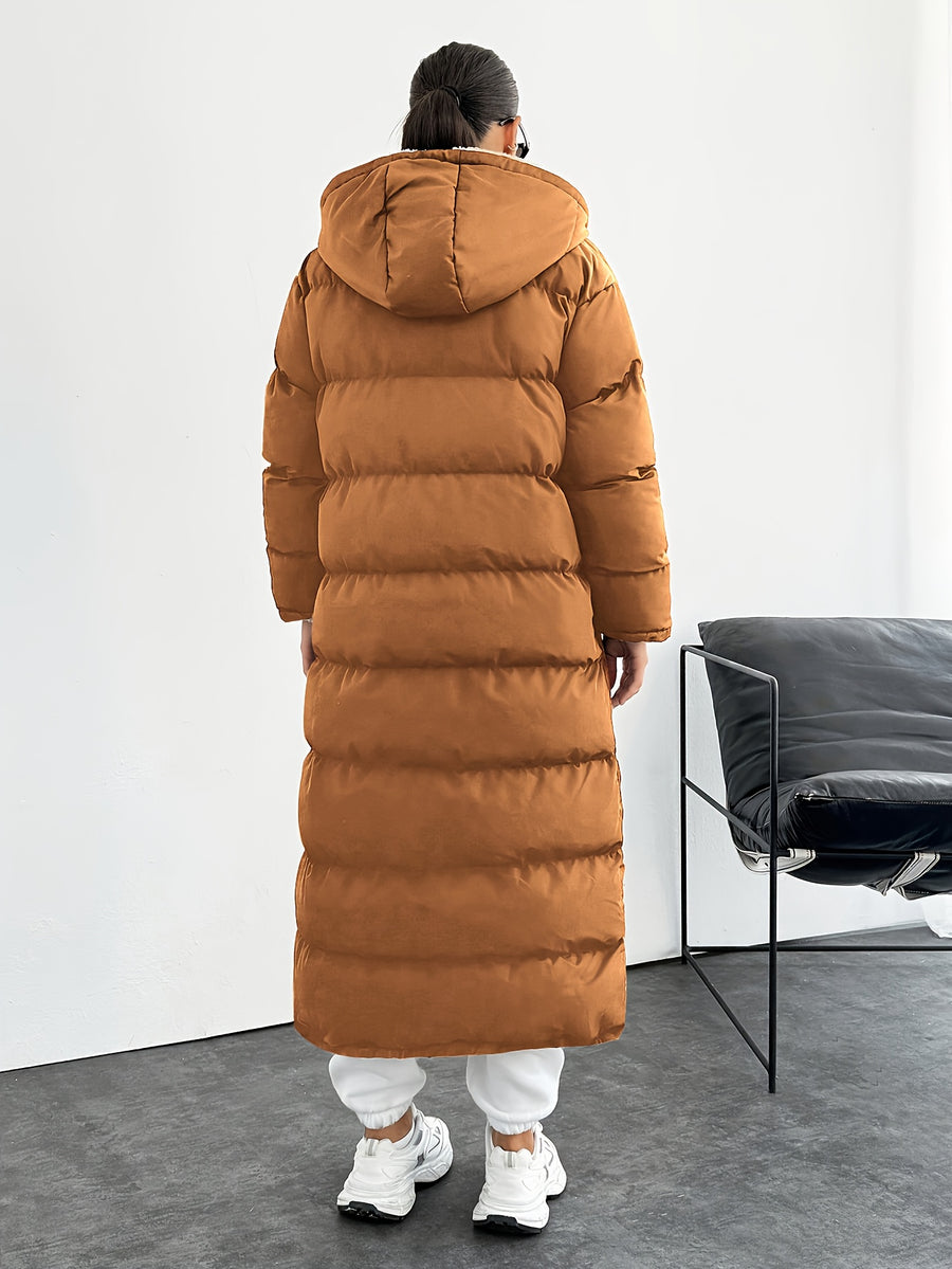 Fashionable and Elegant Thick Coat - Rust