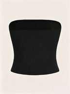 Millennium Spice "BADDIE" Printed Tube Top, Casual Tube Top, All-season Comfort, Y2K Women's Dress. - Black