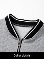 4pcs Solid Color Textured Texture Stand Collar Short Sleeve Men'S Contrast Striped Baseball Collar Short Sleeve Polo Shirt Summer Half-Button Baseball Collar T-Shirt Casual All-Match Top, Contrast Trimmed Collar And Cuffs, Front Zipper Design - Black+Light Gray+Khaki+Khaki