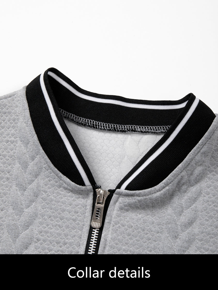 4pcs Solid Color Textured Texture Stand Collar Short Sleeve Men'S Contrast Striped Baseball Collar Short Sleeve Polo Shirt Summer Half-Button Baseball Collar T-Shirt Casual All-Match Top, Contrast Trimmed Collar And Cuffs, Front Zipper Design - Black+Light Gray+Khaki+Khaki