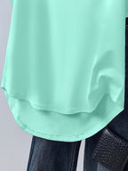 1pc Hooded Top Easy Line Design Casual All-Match Style Summer New Y2K Style Women'S Casual Athletic Wear Elegant Fashion Comfortable T-Shirt Top - Cyan