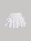 Cross-border European and American Women's Fashion, Elegant Commuter High-Quality Textured Casual Versatile Skirt, Women's Summer High-End Feel Skirt - White
