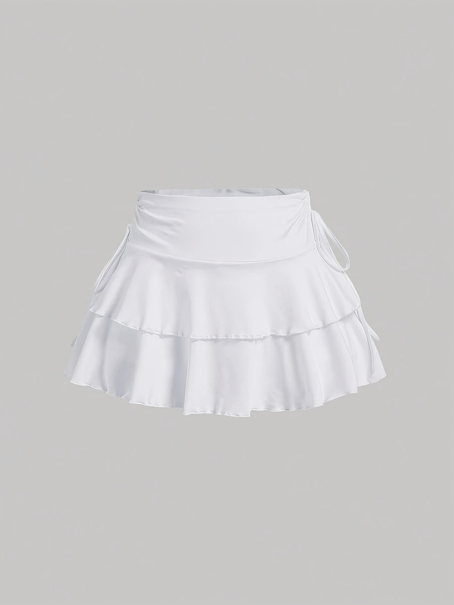 Cross-border European and American Women's Fashion, Elegant Commuter High-Quality Textured Casual Versatile Skirt, Women's Summer High-End Feel Skirt - White