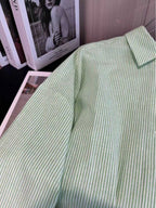 Early Spring Spring New Versatile Basic Multi-Color Optional Easy Fashion Niche Print Lapel Long Sleeve Casual Shirt - Light Green