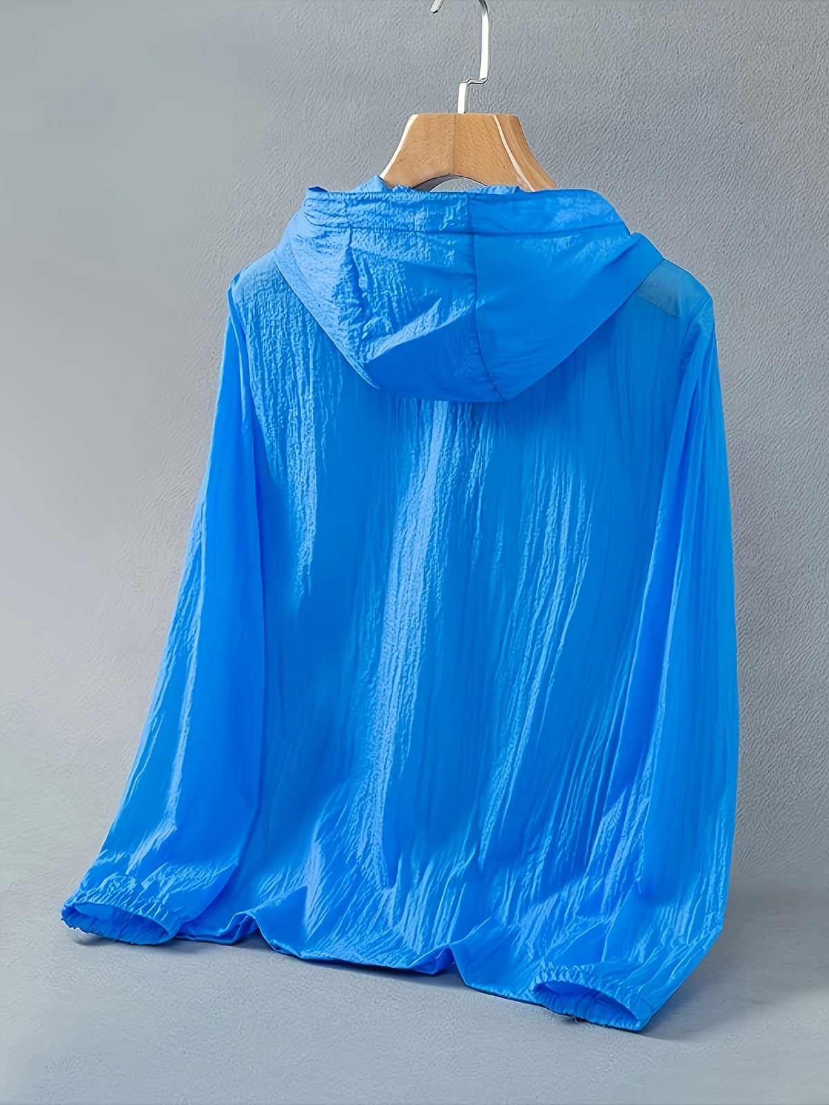 Summer Lightweight Cool Beach Ultra-Thin Fabric Breathable Quick-Dry Hooded Fishing Shirt Men Women Summer Solid Color Skin-Friendly Thin Breathable Couple Hiking Riding Mountain Beach Fishing Suit Cooling Shirt - sky blue