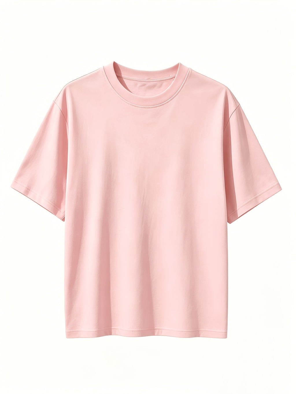 5pcs Set, 5pcs, Solid Color Round-Neck Fashionable Easy Slim-Fit Loose Short-Sleeve T-Shirt, Summer/Spring Women'S 5pcs Top Set, Available in Small Or - Peach