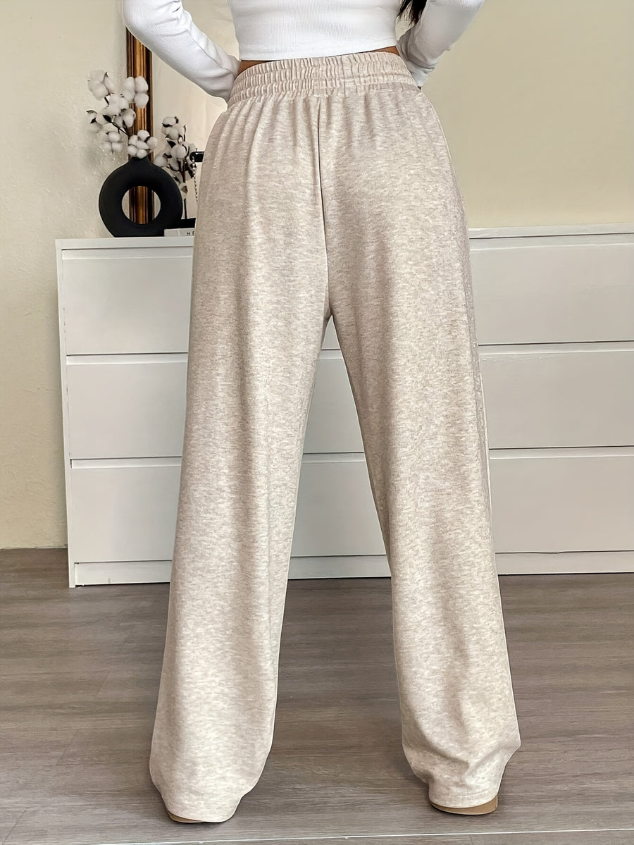 Summer Directional Style Women'S Solid Color Drawstring Casual Trousers, Easy And Fashionable, Suitable for Daily Wear - Apricot