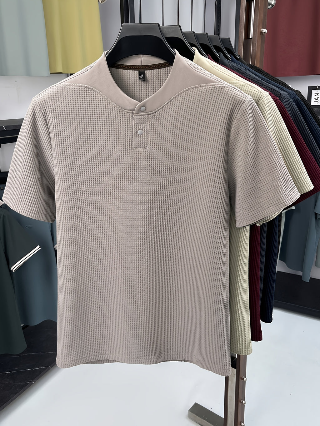 New Summer Style Men's Short-Sleeve Polo T-Shirt with Small V-Neck and Two-Button Placket, Fashionable and Versatile Sporty Casual Men's Apparel, Skin-Friendly, Comfortable, Stylish, Slimming, and Breathable, HF66180 - Gray Purple