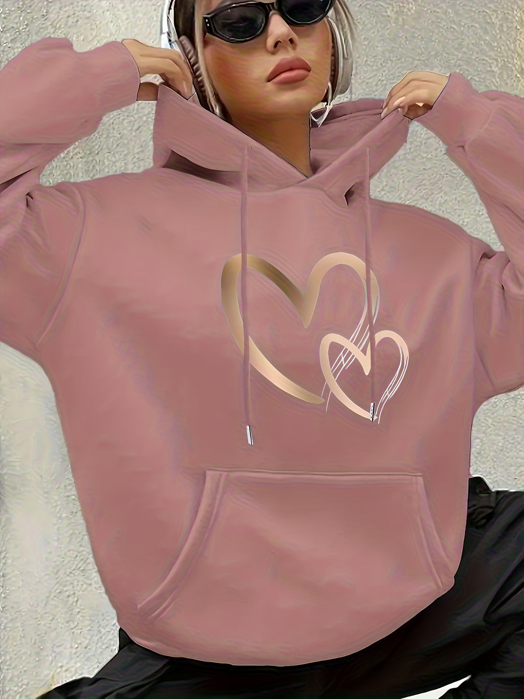 Women'S Fashion Hoodie - Peach