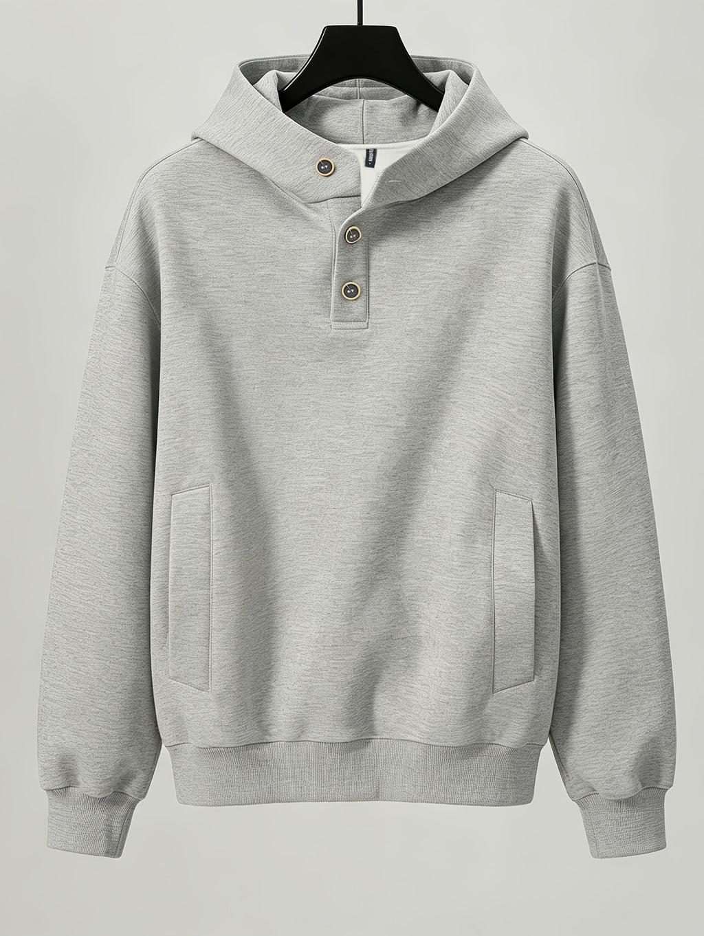 Men'S Hoodie American Heavyweight Autumn Winter New Trendy Brand Hooded Sweatshirt Solid Color Loose Casual All-Match Outerwear Top in Stock - Grey