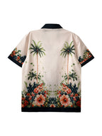 Summer Vacation Casual Shirt, Men'S Shirt, Print, Hawaiian Style, Beach Shirt, Casual Outing, Easy, Fashionable - Apricot
