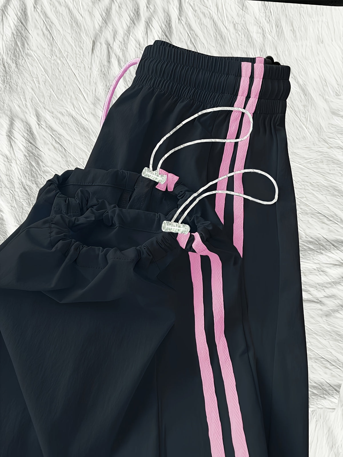 New High-Waisted Loose Ankle-Fit Quick-Dry Long Pants - Black