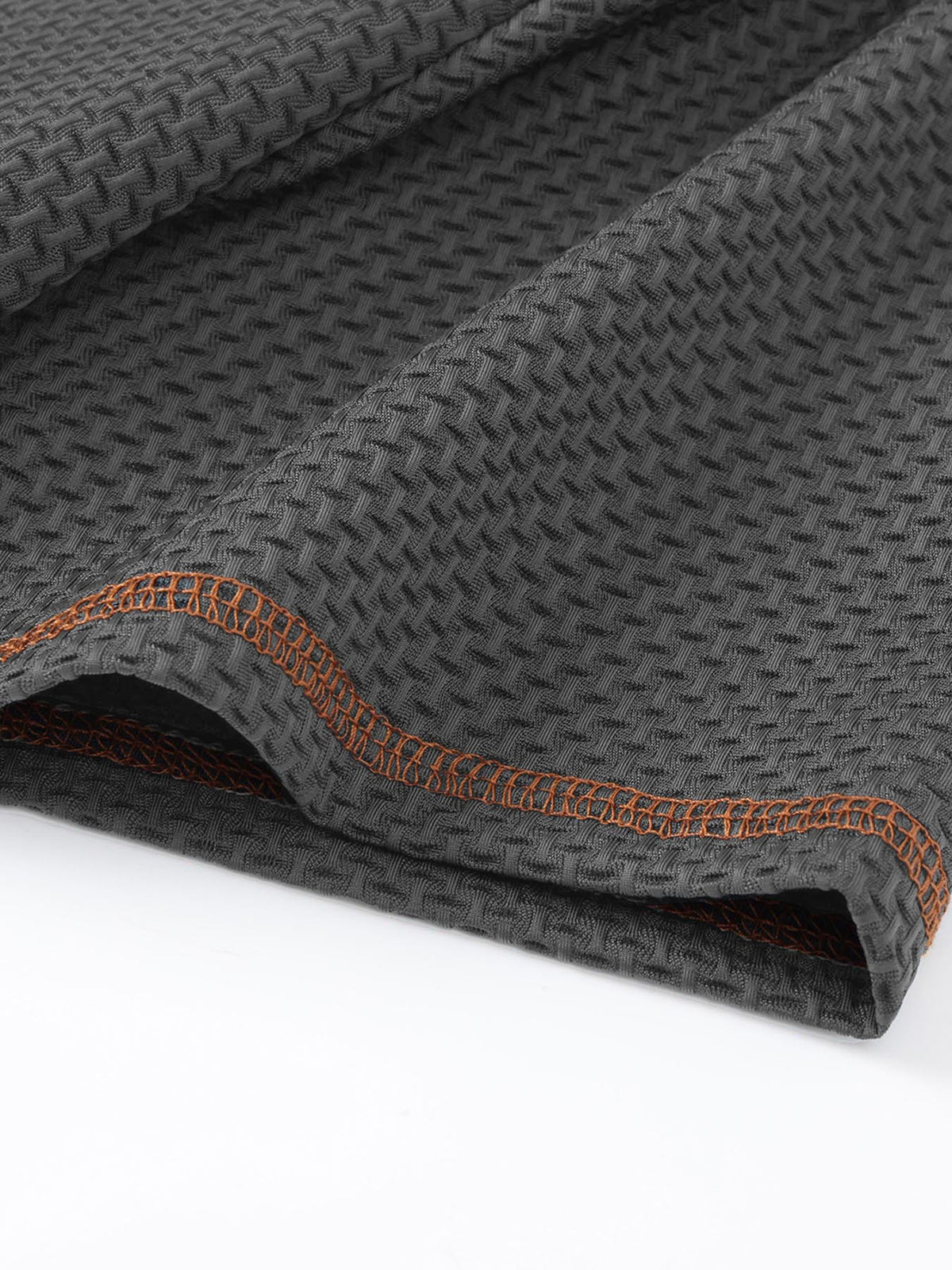 Middle-Aged Men'S Polo Collar Summer 3pcs Set Short-Sleeve Polo Shirts, Cross-Ado Pattern, Caramel Brown 3-Button Placket, Tricolor Waffle Fabric, Commuter Outdoor Breathable Men'S Clothing - Dark Gray