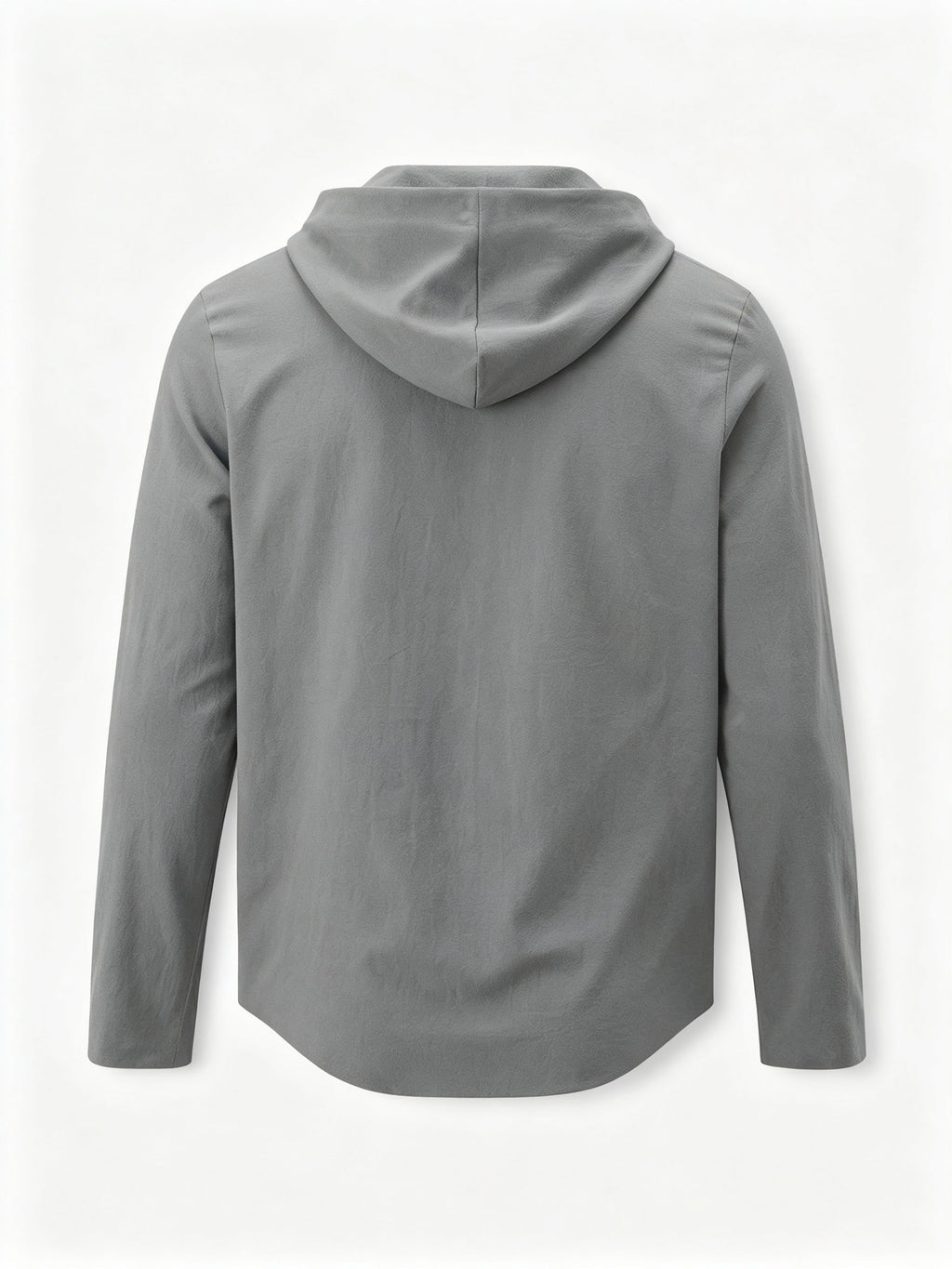 Men'S Fashion Hoodie Linen Long Sleeve Hooded Top Shirt Henley Shirt Linen Texture Hooded Henley Long Sleeve Shirt Men'S Half Button Wooden Button Drawstring Hoodie Vacation Style Loose Roll-Up Sleeve Casual Top 3pcs Set - Grey*3