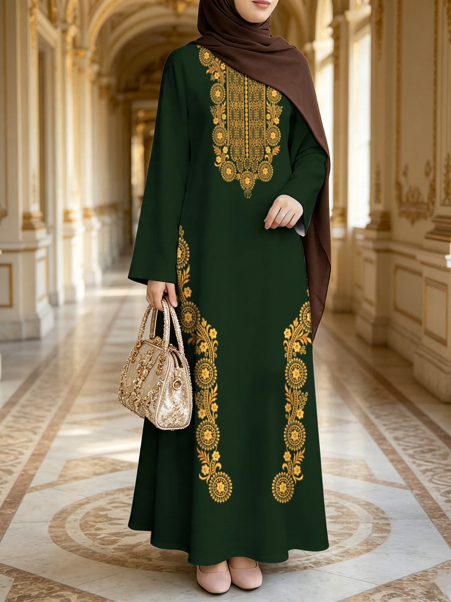 Hot Muslim Women'S Wear Arrives Women'S Dress Classic Loose Fit Middle Eastern Traditional Robe Wealthy Muslim Long Skirt Long Abaya Restoring The Essence of Middle Eastern Traditional Robe, an Elegant Long Dress Suitable for Prayer, Commuting - Mixed Color C
