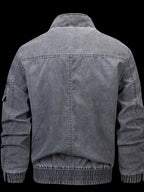 New Spring Autumn Winter Washed Distressed Sole Zipper Jacket - Black