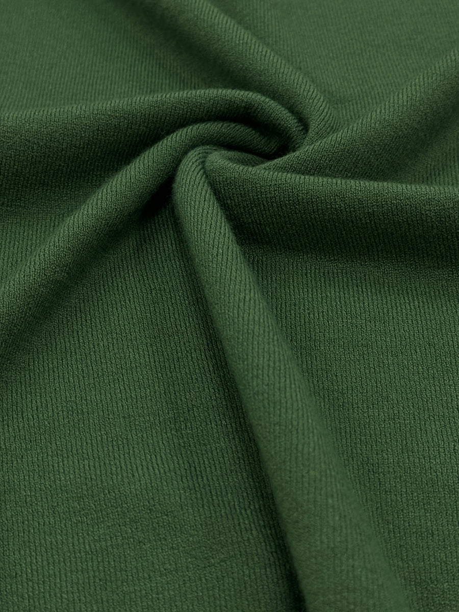 Fine Round Neck Mid-Sleeve Sweater Women'S Spring Autumn New Vintage Elegant Top Short Sleeve Base Layer - Green