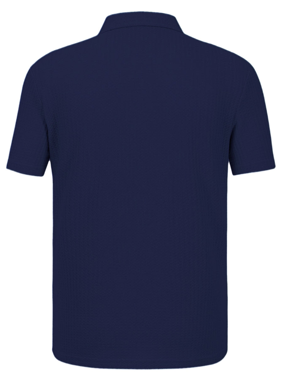 Thin and Breathable Men's Business Polo Shirt, Short Sleeve, Golf Sport, Simple Solid Color Design, Durable and Versatile for Daily Casual Wear, Men's Summer Short Sleeve - Navy Color