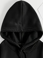 Genuine Women'S Summer Clothing, Snow White Wedding Theme Cartoon Pattern with Flowers And Text Decoration, Autumn Winter Fashion Fleece-Lined Hooded Sweatshirt, Women'S Printed Casual Elegant Top, Cute Top - Black