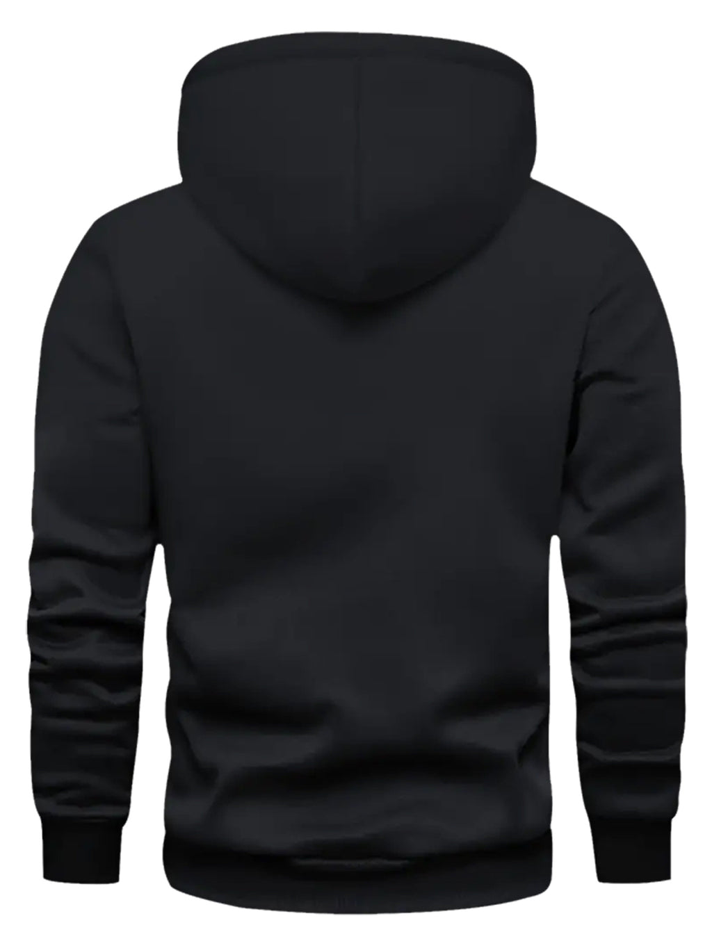 New Arrival: Men'S Hooded Sweatshirt with Geometric Print And Wrinkle-Resistant Fabric - Perfect for Casual Outings And Active Days! - Black
