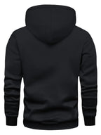New Arrival: Men'S Hooded Sweatshirt with Geometric Print And Wrinkle-Resistant Fabric - Perfect for Casual Outings And Active Days! - Black