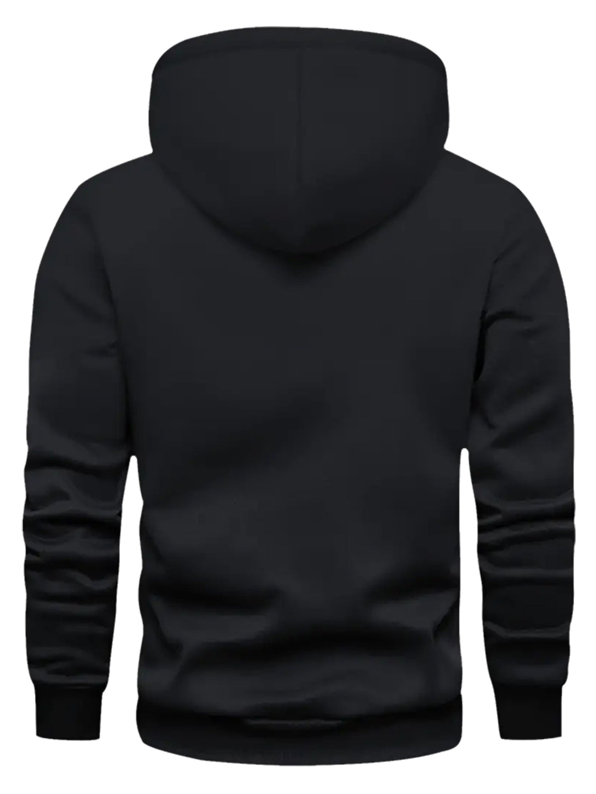 New Arrival: Men'S Hooded Sweatshirt with Geometric Print And Wrinkle-Resistant Fabric - Perfect for Casual Outings And Active Days! - Black