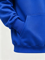 Men's Hoodie, Music Festival, Colorful Dripping Headphones Graphic, Pullover Sweatshirt, Streetwear Style, Casual Daily Wear Fall Winter, Front Print Design with Kangaroo Pocket And Drawstring Hood - Royal Blue