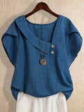 Women'S Solid Fashion Shirt for Summer - Blue